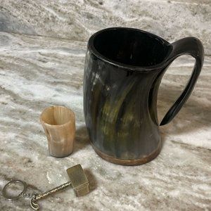 Thorn Horn Beer Drinking Mug Natural Horn Mug Gift